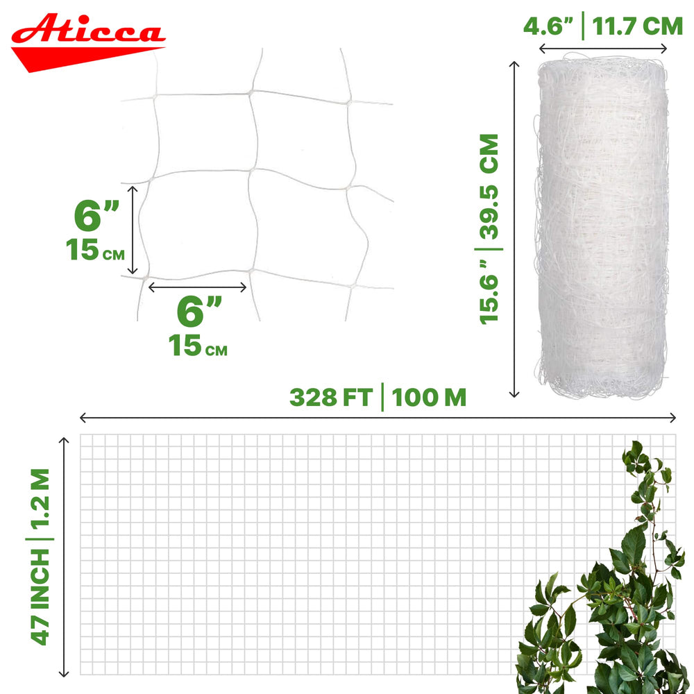 Close-up of Aticca trellis netting 6-inch mesh detail