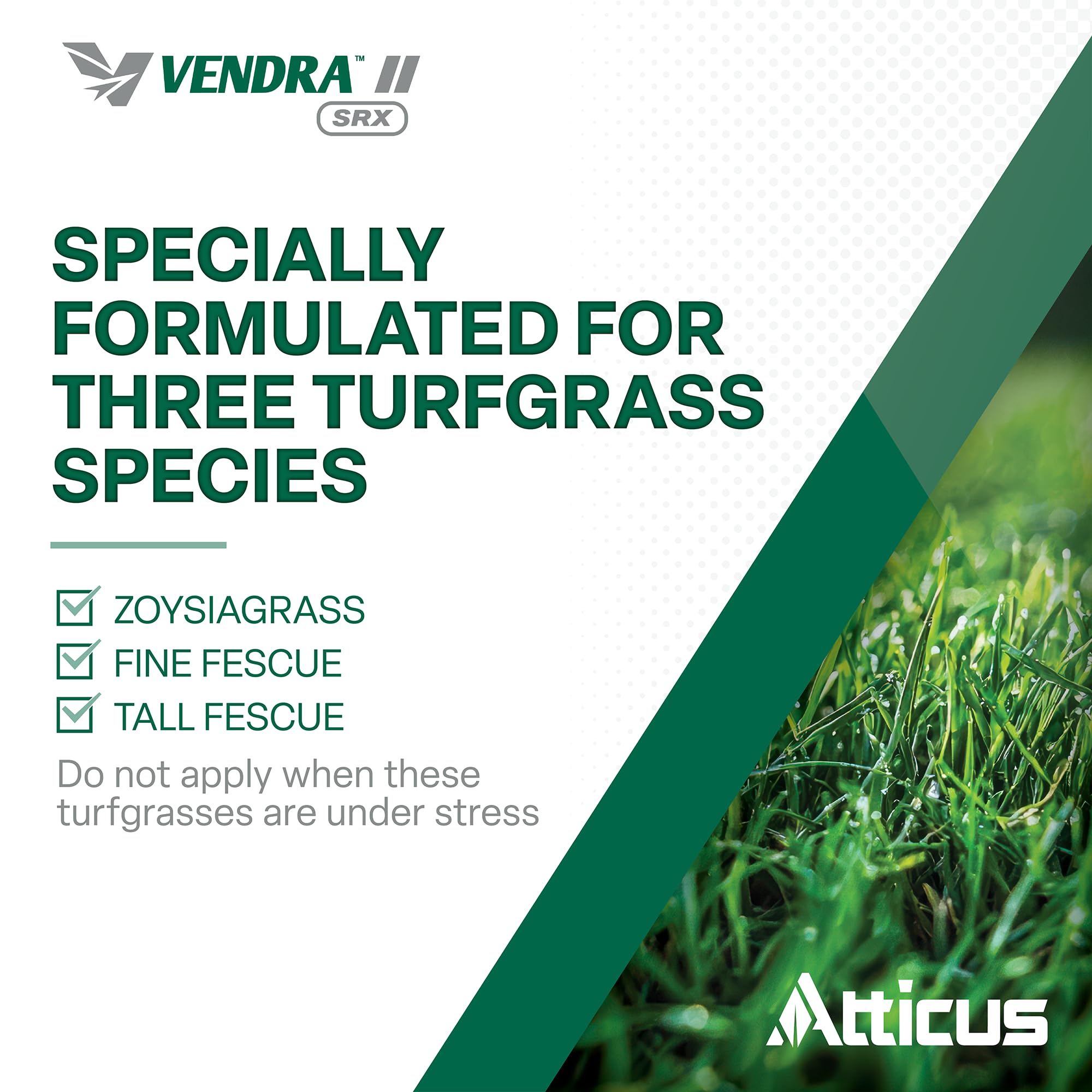 Close-up of Atticus Vendra II SRX Herbicide bottle label