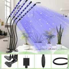 Close-up of AURAZIGLI LED Grow Light showing the flexible gooseneck