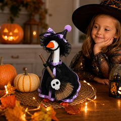 Close-up of Aurexan Halloween Purple Wizard desk goose outfit