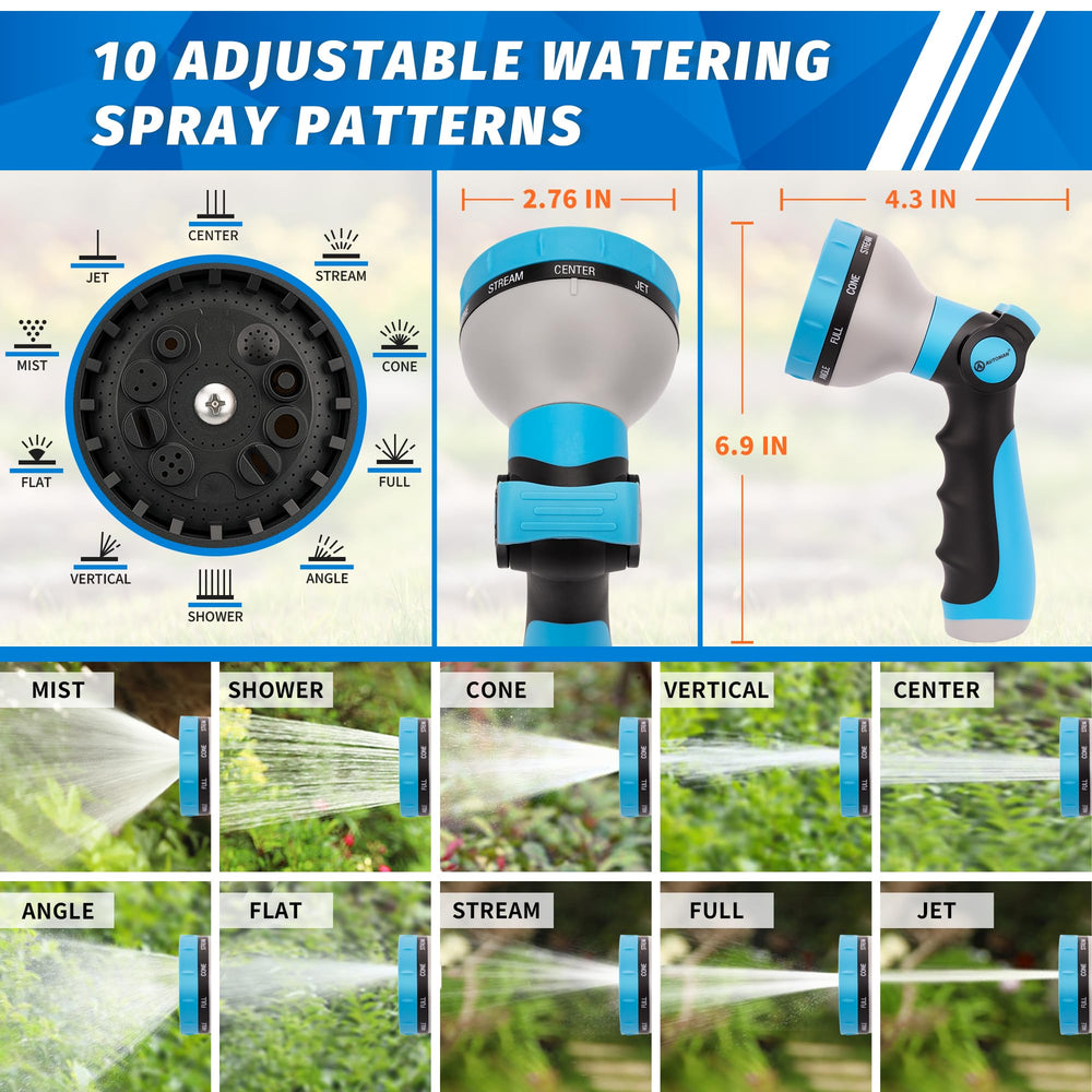Close-up of AUTOMAN Garden Hose Nozzle adjustable spray head