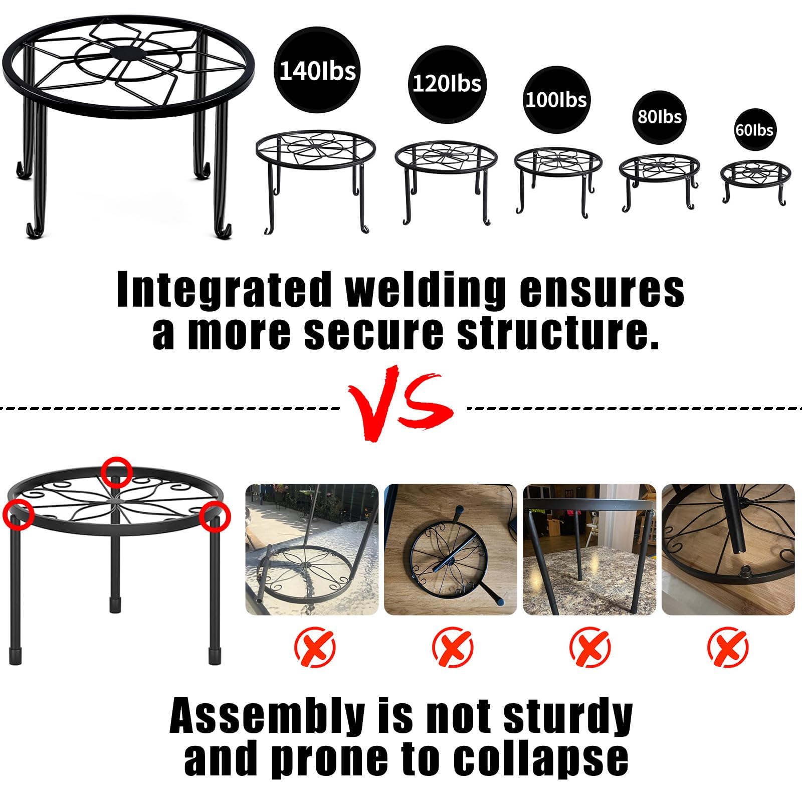 Close-up of Autopromake plant stand with 11-inch diameter