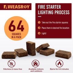Close-up of AWEASROY Fire Starter Squares showing brown square