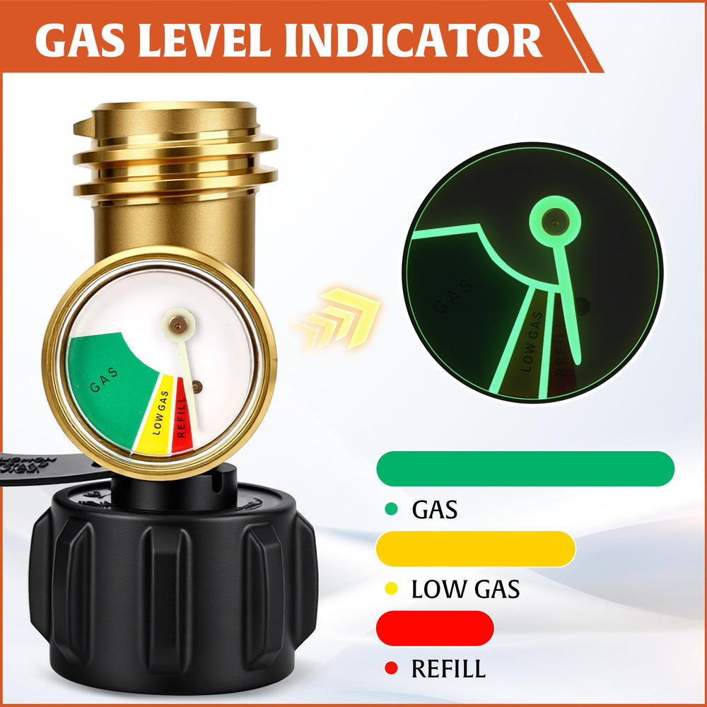 Close-up of AWEASROY propane tank gauge Type 1 connection