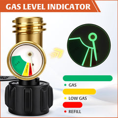 Close-up of AWEASROY propane tank gauge Type 1 connection