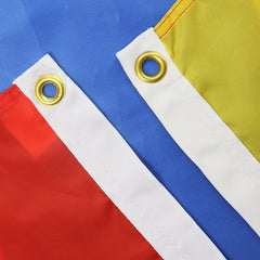 Close-up of AZ FLAG Colombia Flag grommet for easy attachment