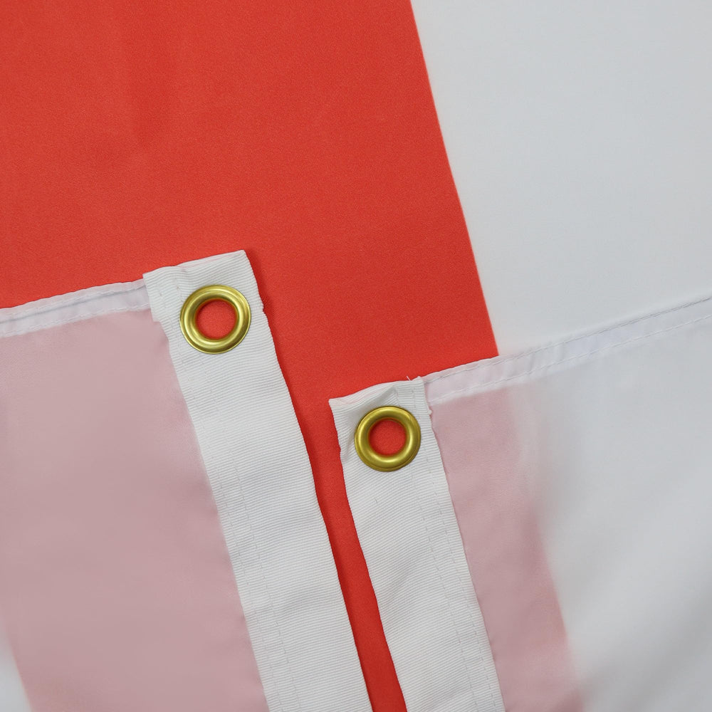 Close-up of AZ FLAG England Flag showing brass eyelets
