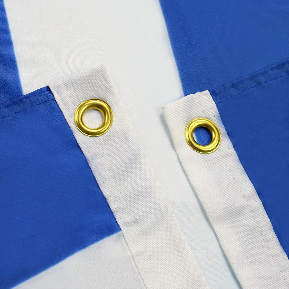 Close-up of AZ FLAG Greece Flag showing brass eyelets
