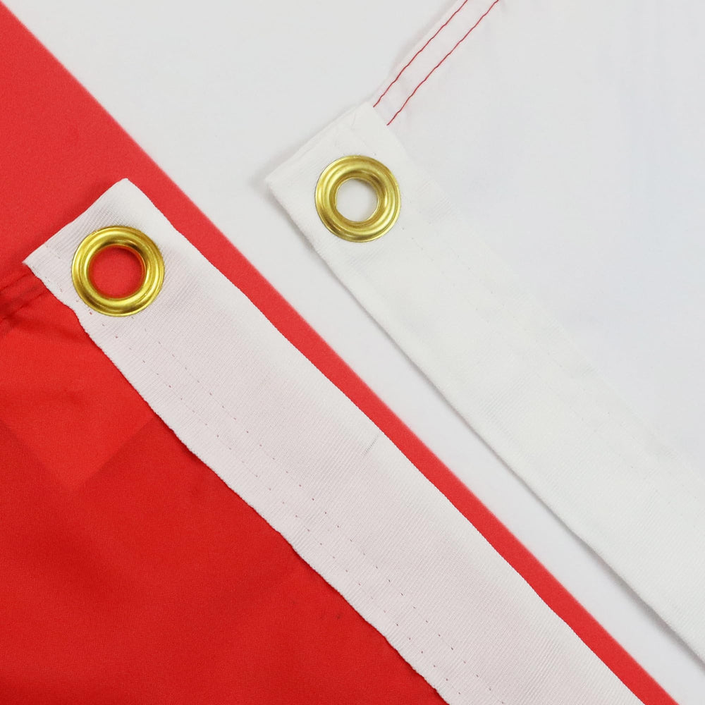 Close-up of AZ FLAG Poland Flag 5x8 ft showing reinforcement seams