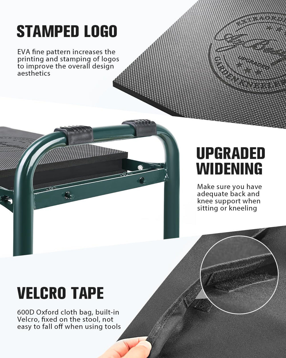 Close-up of AZBESTPRO Garden Kneeler's EVA texture for comfort