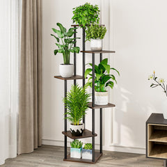 Close-up of AZERPIAN 6 Tier Tall Plant Stand metal frame