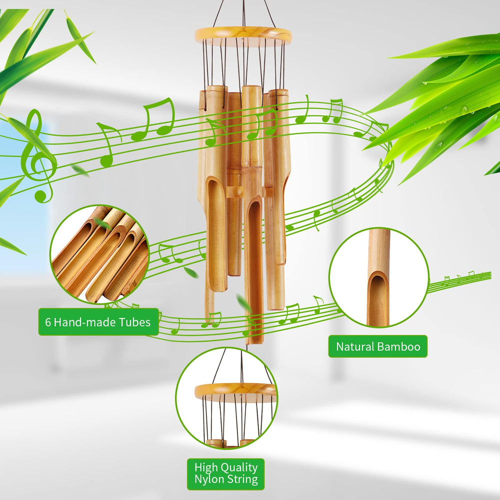 Close-up of bamboo tubes on Rdutuok wind chimes