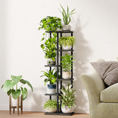 Close-up of Bamworld 6 Tier Metal Plant Stand assembly parts