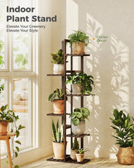 Close-up of Bamworld Bamboo Plant Stand showing natural grain finish