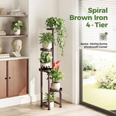 Close-up of Bamworld Corner Plant Stand 4-tier design