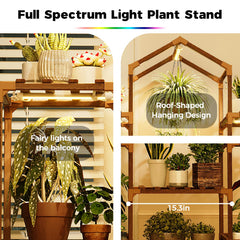 Close-up of Bamworld Plant Stand's grow light feature