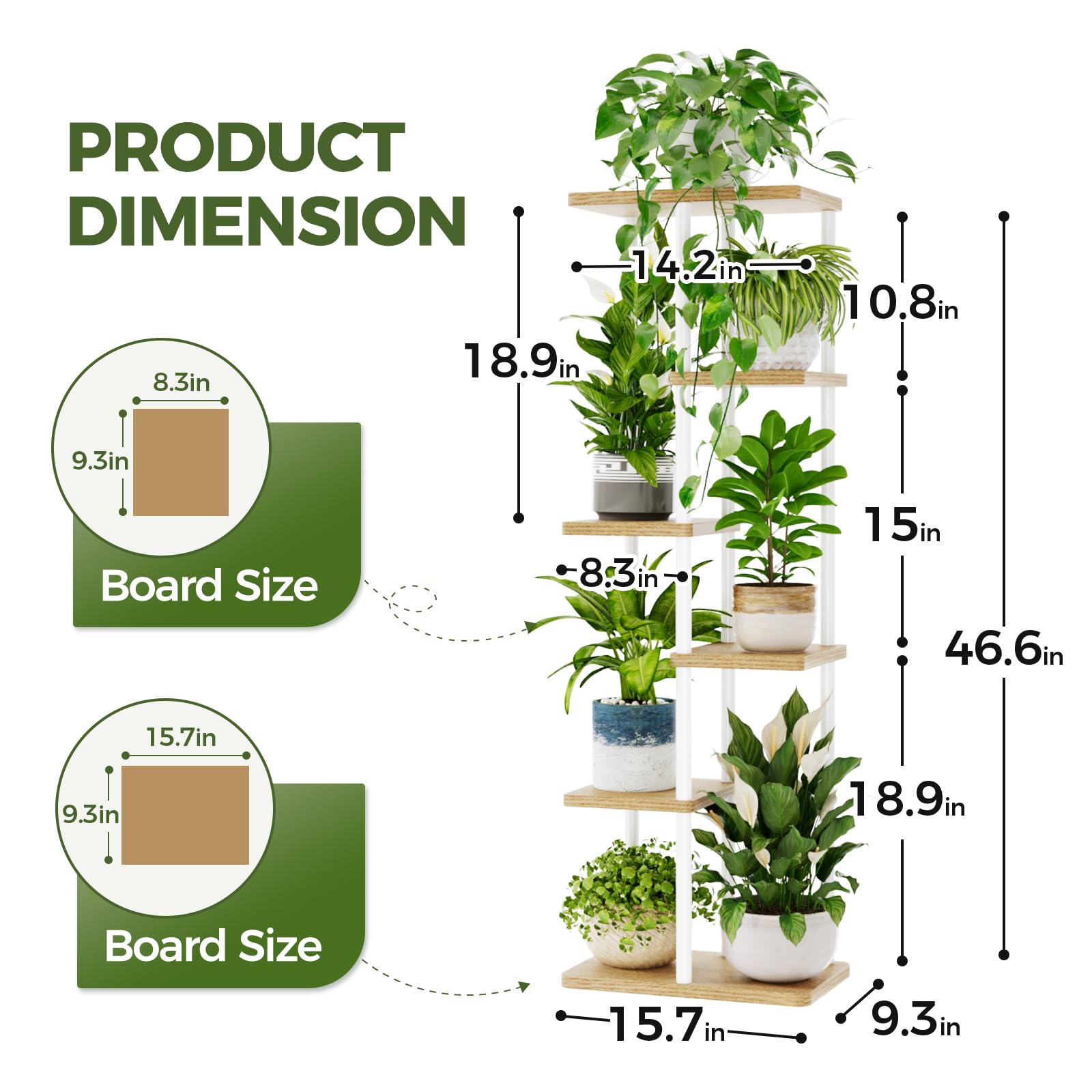 Close-up of Bamworld Plant Stand's sturdy metal pipes