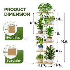 Close-up of Bamworld Plant Stand's sturdy metal pipes