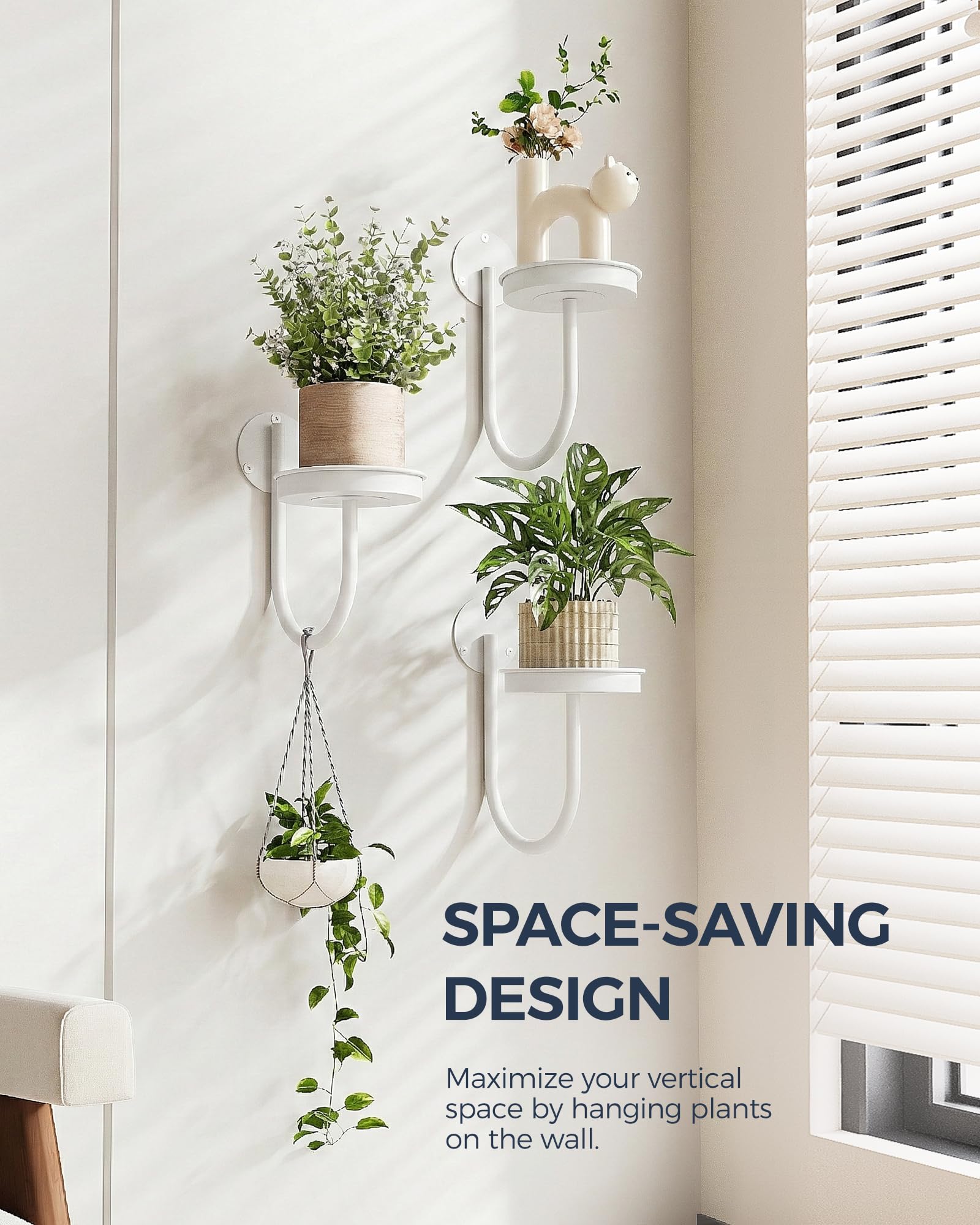 Close-up of Bamworld Wall Plant Holder heavy-duty iron construction