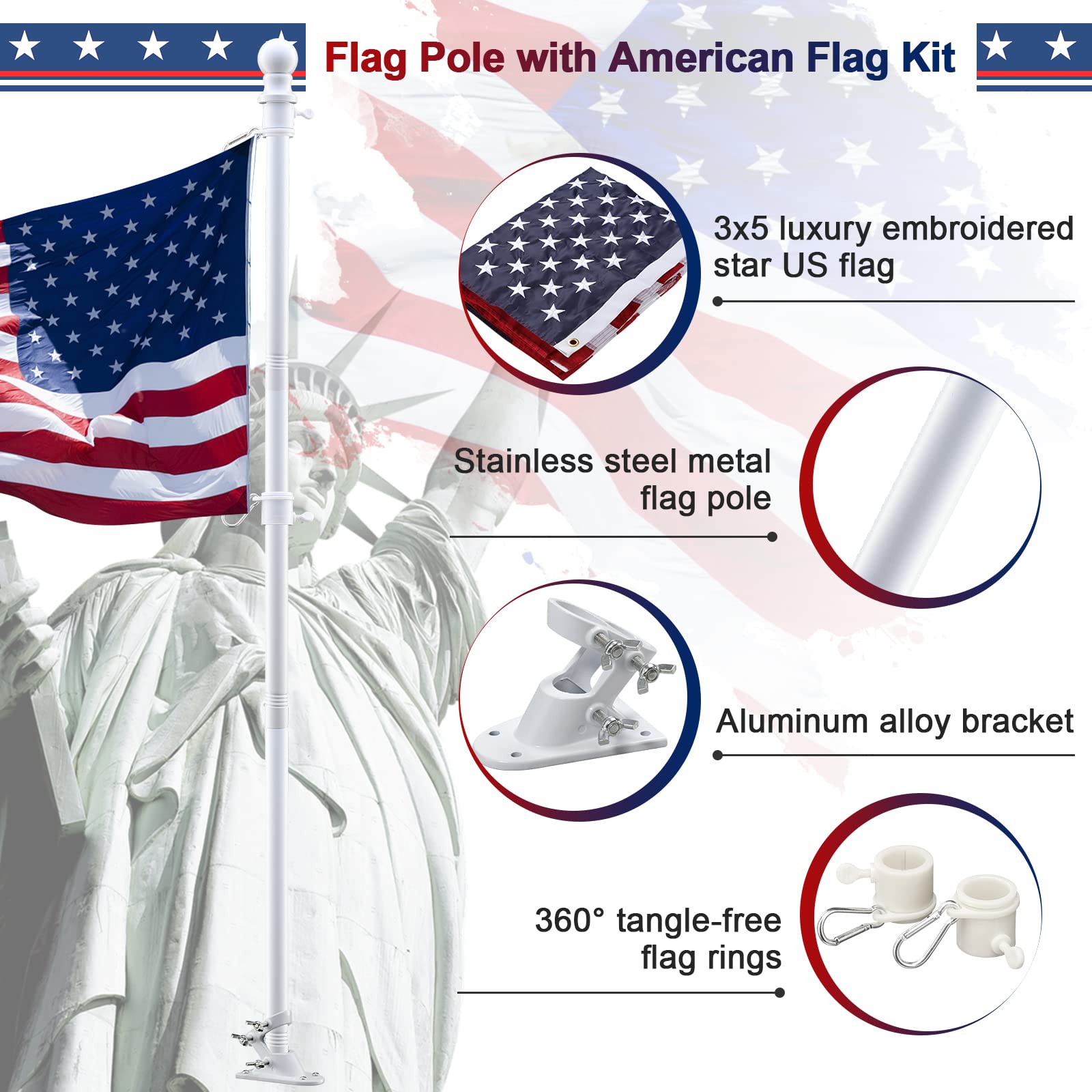 Close-up of Barcetine flag pole rings