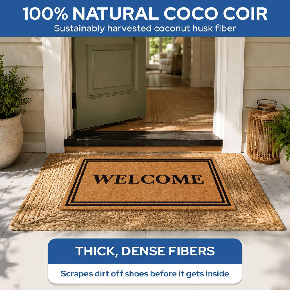 Close-up of Barnyard Designs Doormat texture and coir material