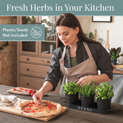 Close-up of Barnyard Designs herb planter with drainage holes