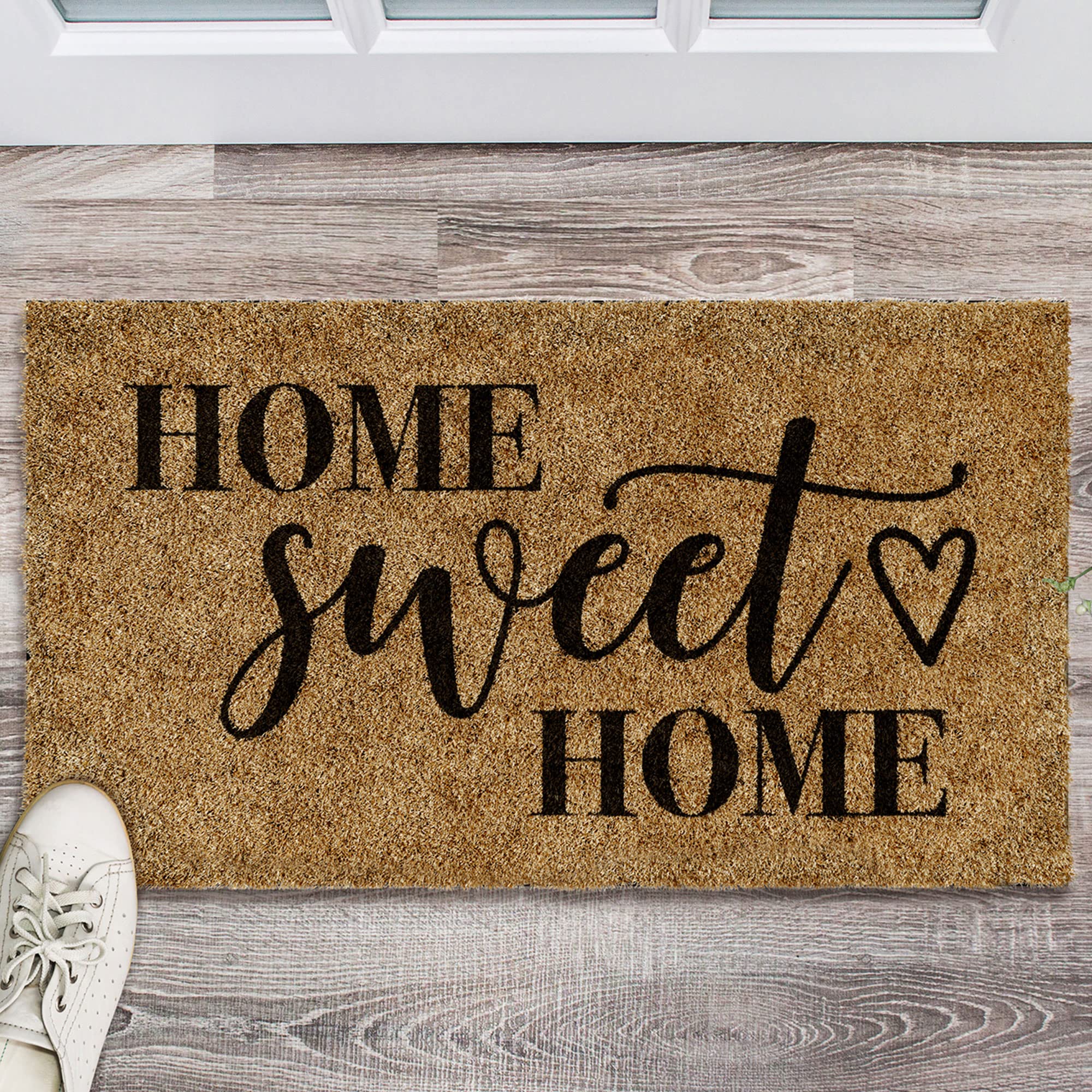 Close-up of Barnyard Designs Home Sweet Home Doormat texture