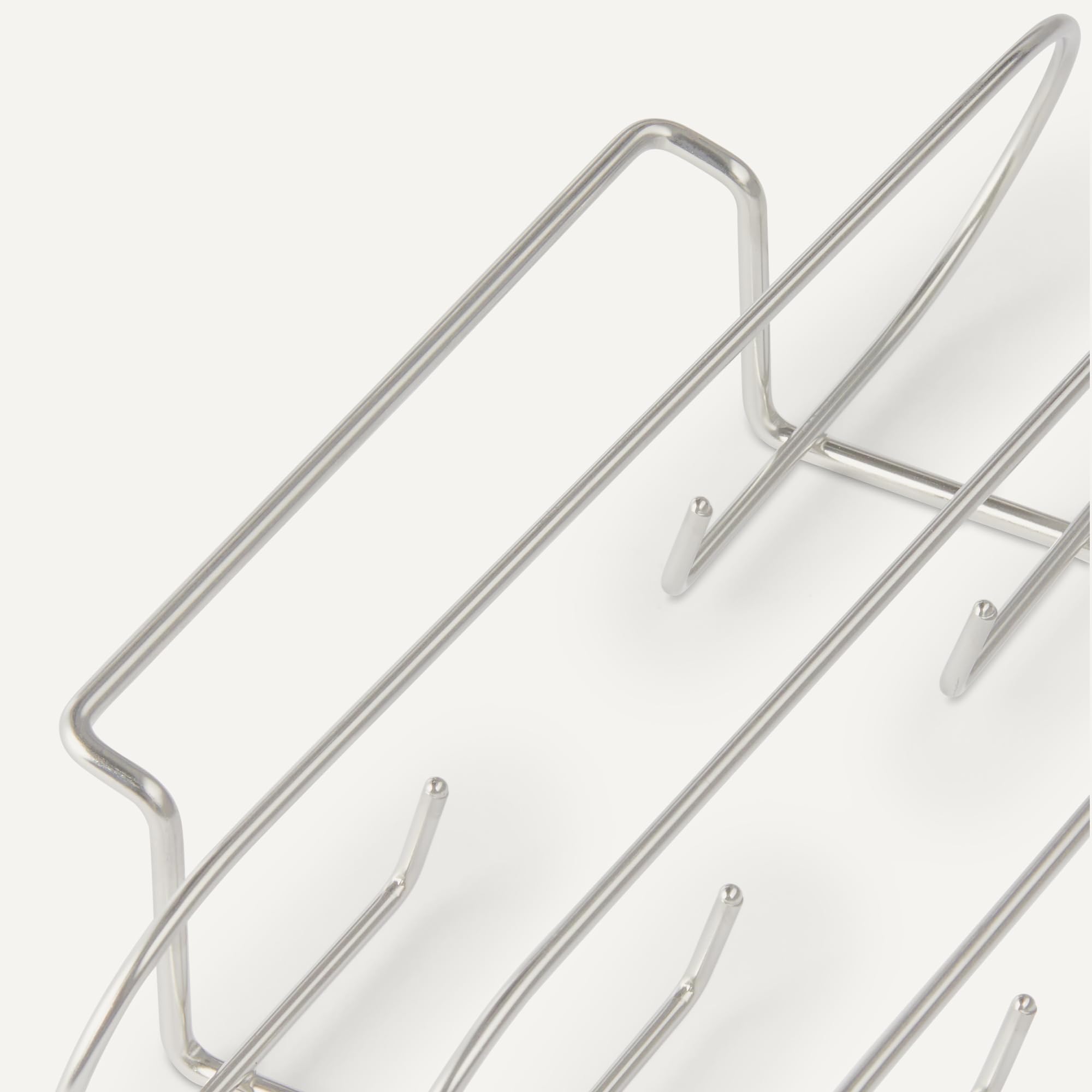 Close-up of Basics Rib Rack, stainless steel finish