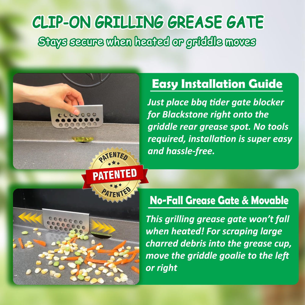Close-up of BBQTIDER Grease Gate's buckle design