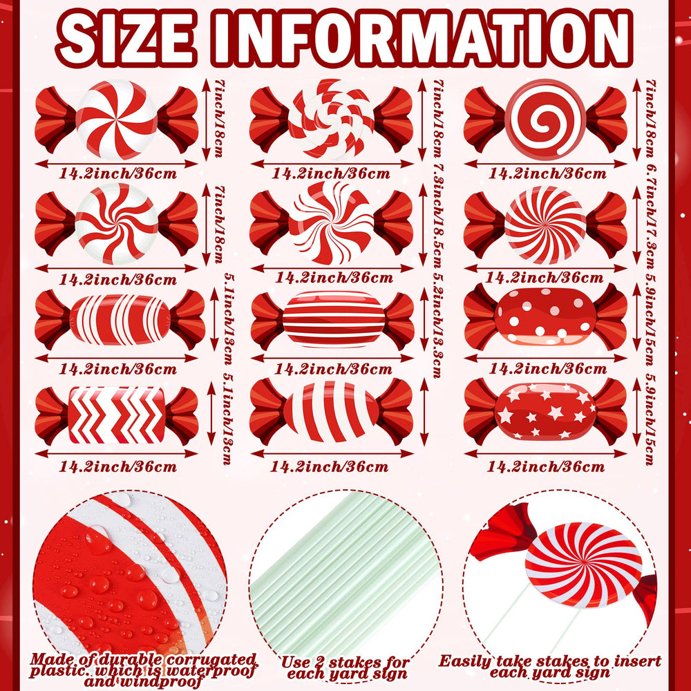 Close-up of BBTO candy cane yard sign details