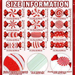 Close-up of BBTO candy cane yard sign details