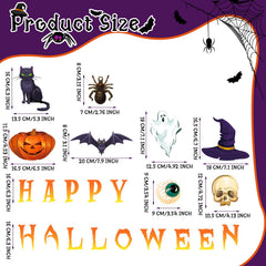 Close-up of BBTO Halloween garage door magnets showing bats and pumpkins