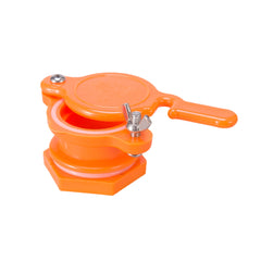 Close-up of BeeCastle Honey Gate Valve with stainless steel wing nuts