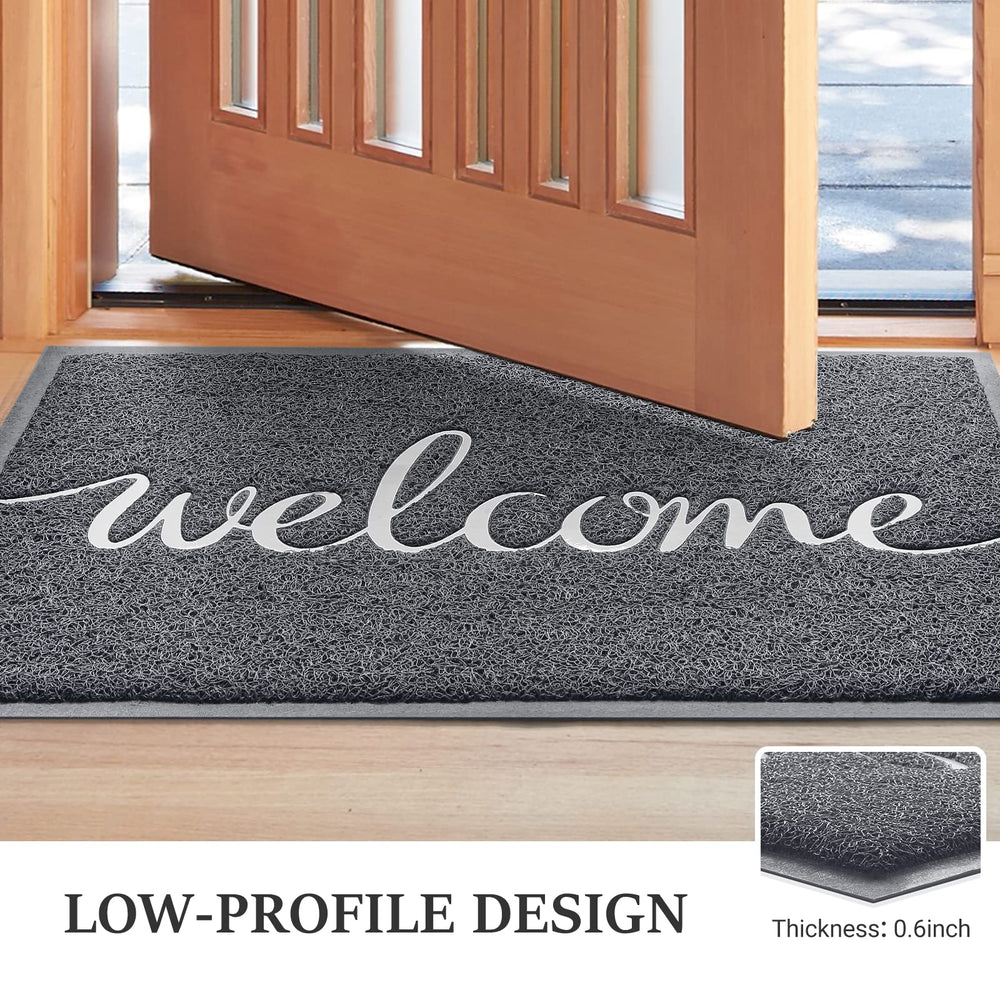 Close-up of BeneathYourFeet Welcome Mat non-slip backing