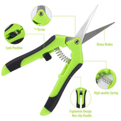 Close-up of BEoffer Pruning Shears sharp stainless steel blade