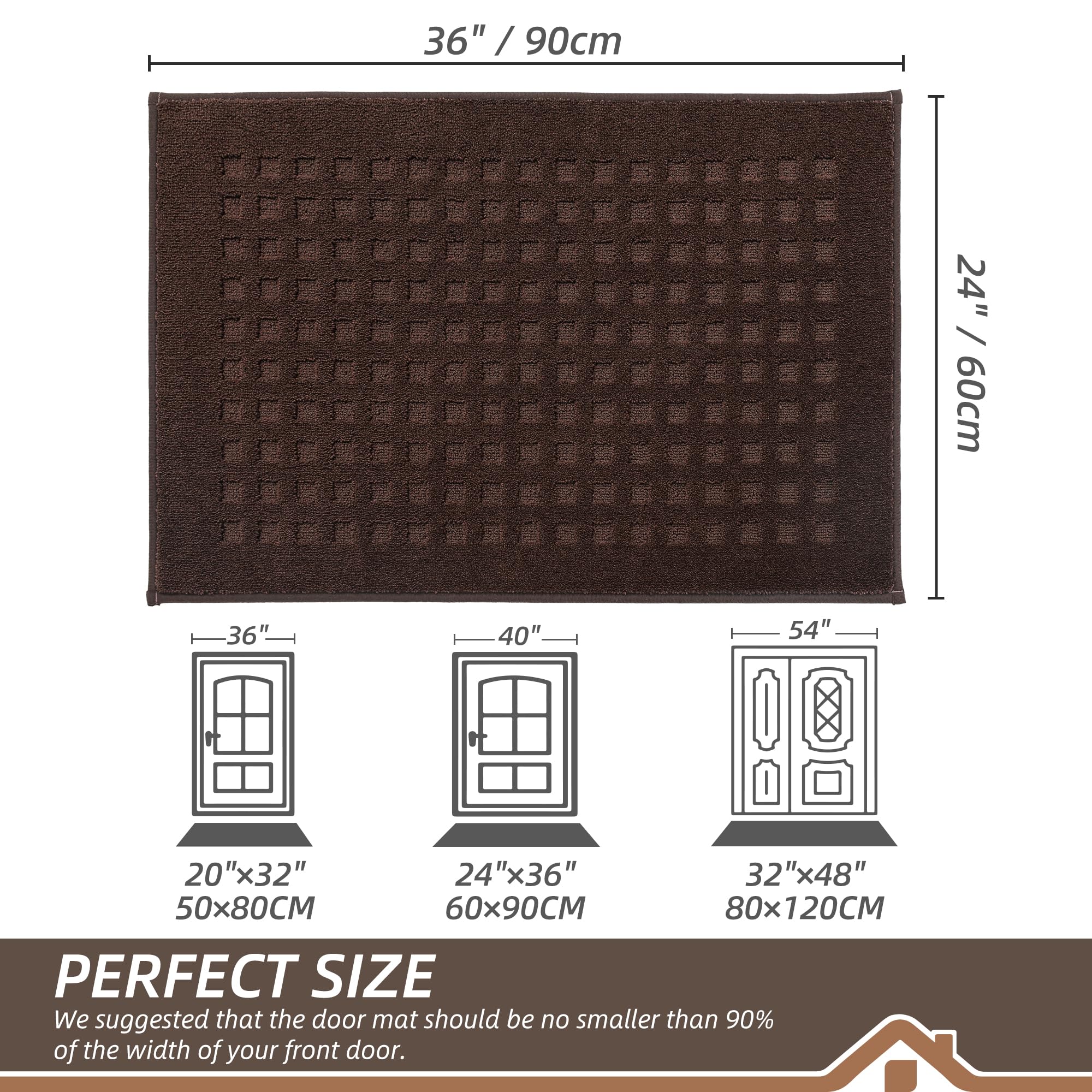 Close-up of BEQHAUSE Dirt Trapper Door Mat texture and waffle pattern