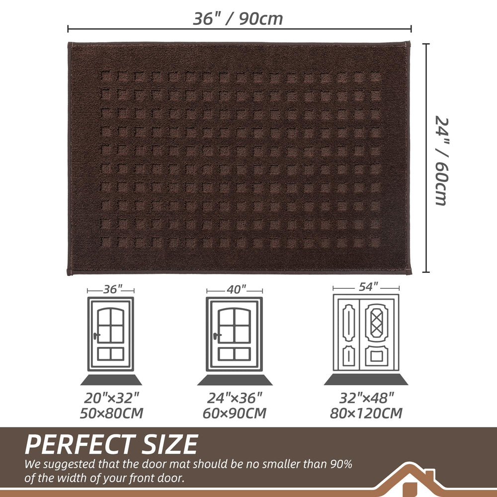 Close-up of BEQHAUSE Dirt Trapper Door Mat texture and waffle pattern