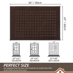Close-up of BEQHAUSE Dirt Trapper Door Mat texture and waffle pattern
