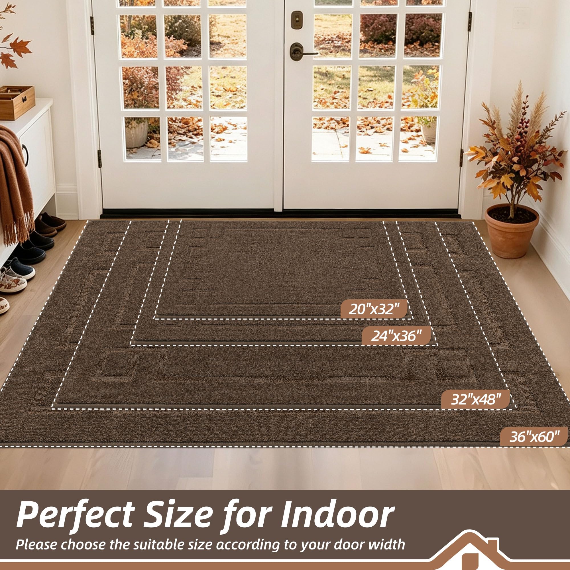 Close-up of BEQHAUSE door mat's non-slip backing