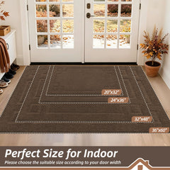 Close-up of BEQHAUSE door mat's non-slip backing