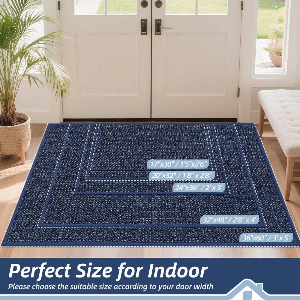 Close-up of BEQHAUSE door mat texture and yarn