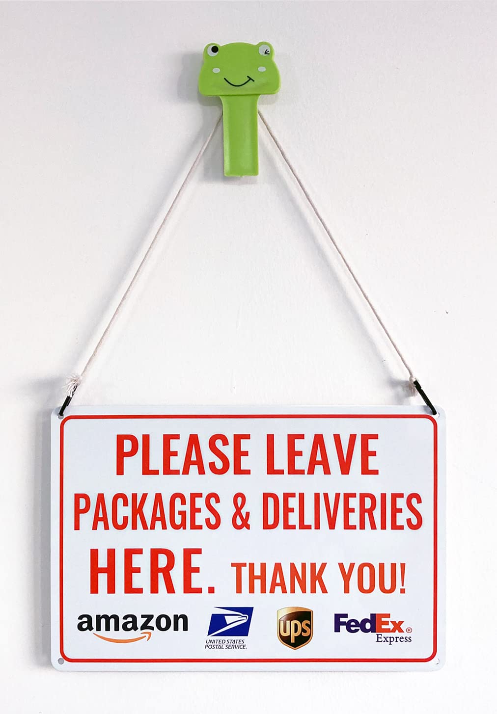 Close-up of Bestylez Delivery Sign showing pre-drilled holes