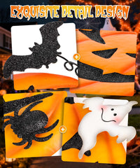 Close-up of Beterzack Halloween garden stakes with glitter details