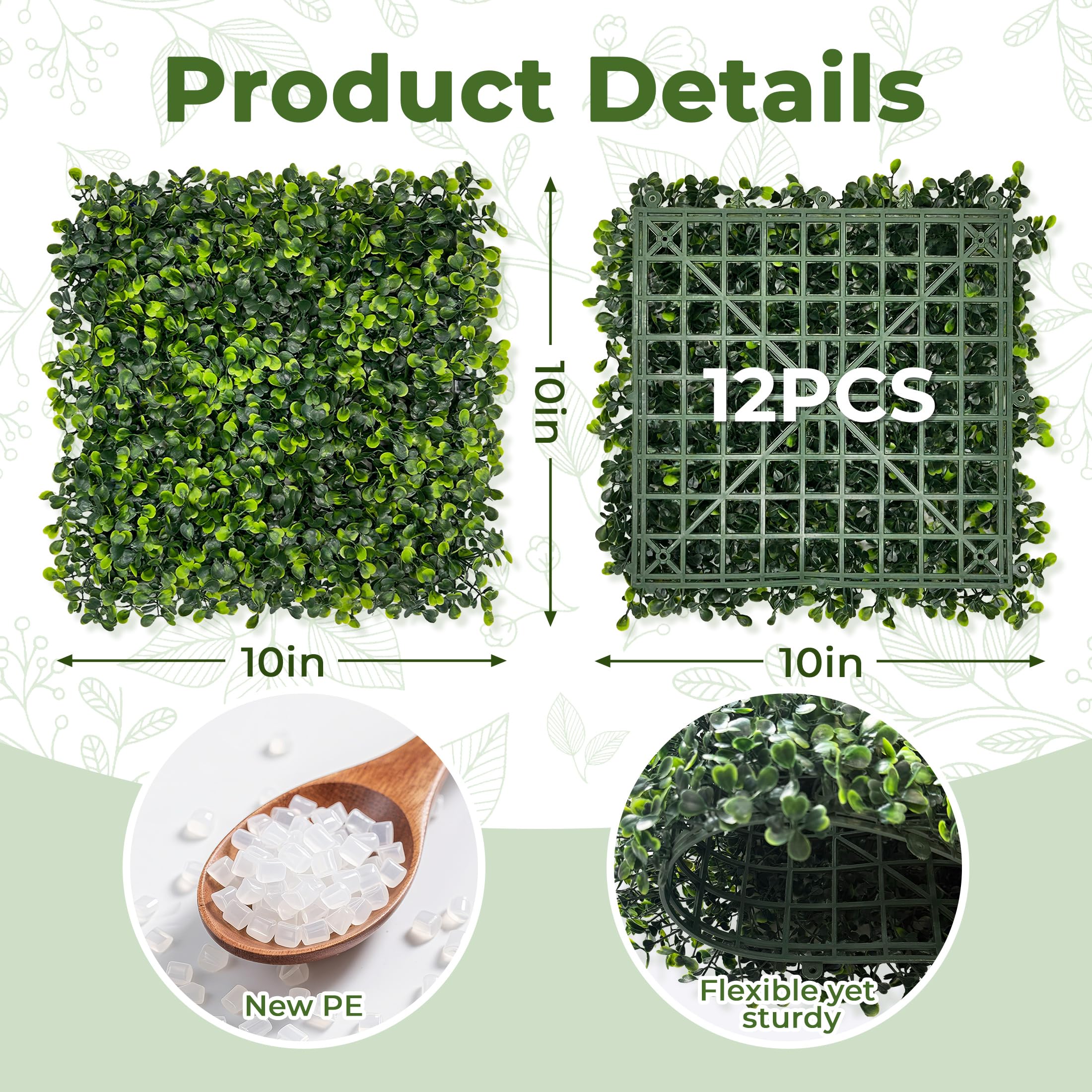 Close-up of BHXCL grass wall panel realistic 3D design