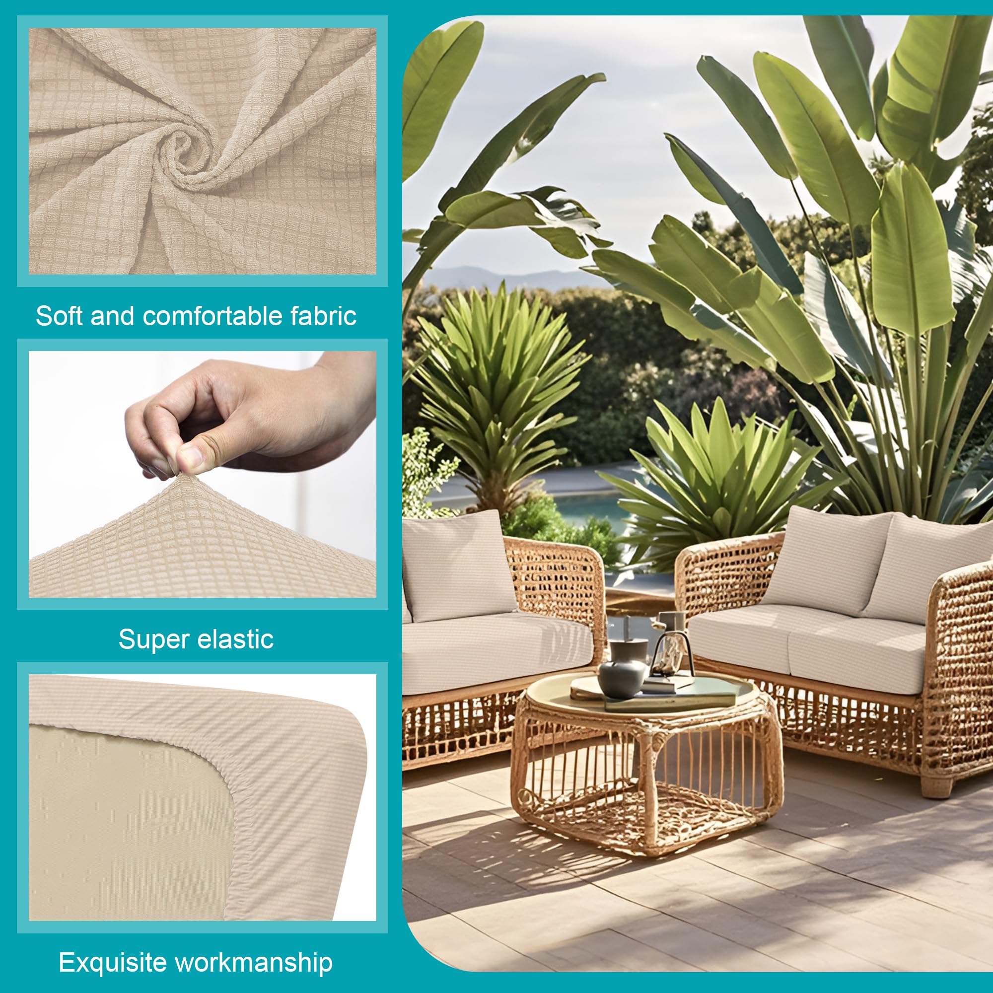 Close-up of BIETYONE Outdoor Cushion Cover fabric texture