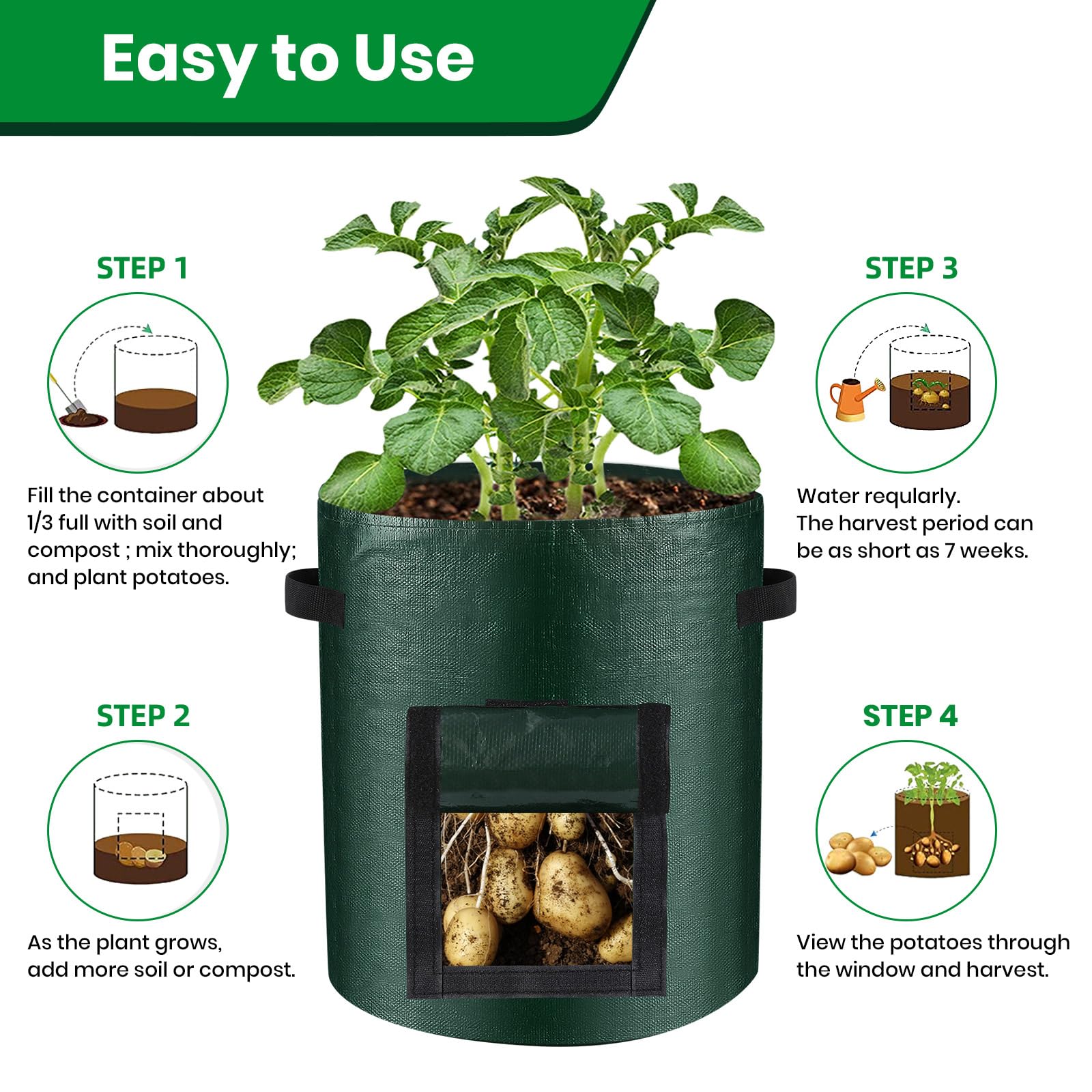 Close-up of BIJOKETTEN grow bag with tomatoes