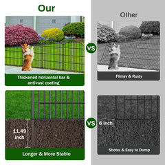 Close-up of Bilibompa garden fence ground stake installation