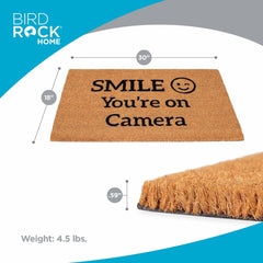 Close-up of BIRDROCK HOME Doormat showing natural coconut coir material