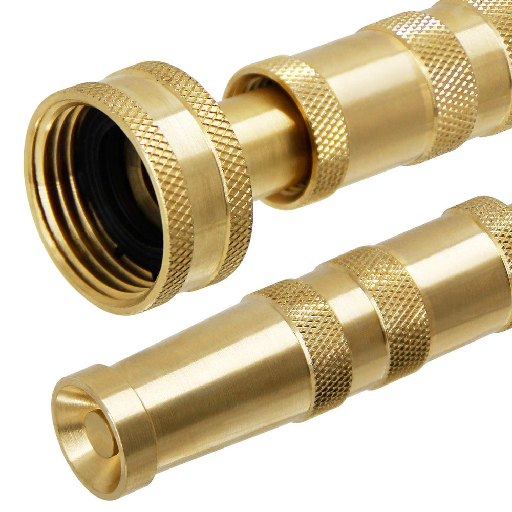 Close-up of Biswing Brass Hose Nozzle showing four holes
