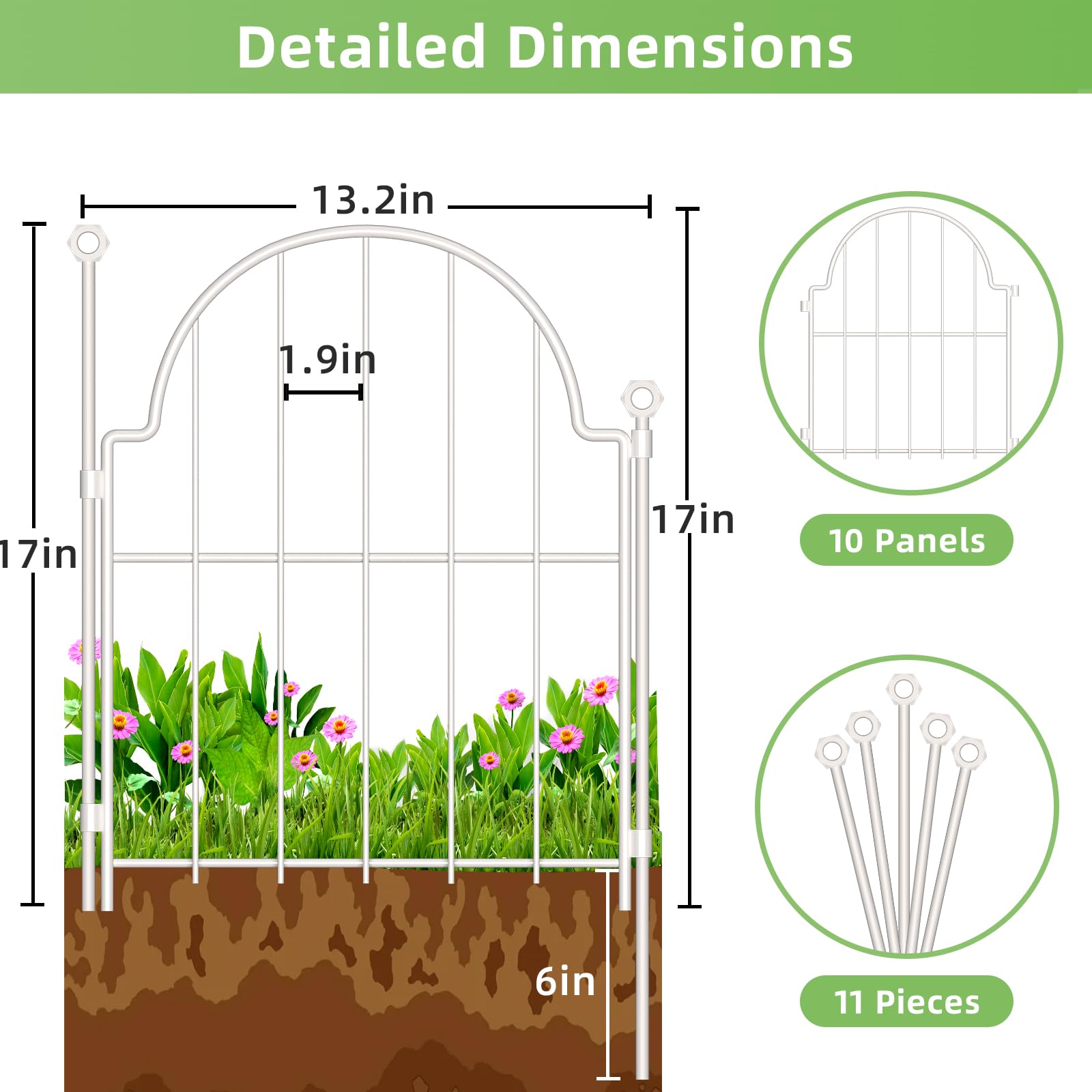 Close-up of Blingluck decorative garden fence arch design